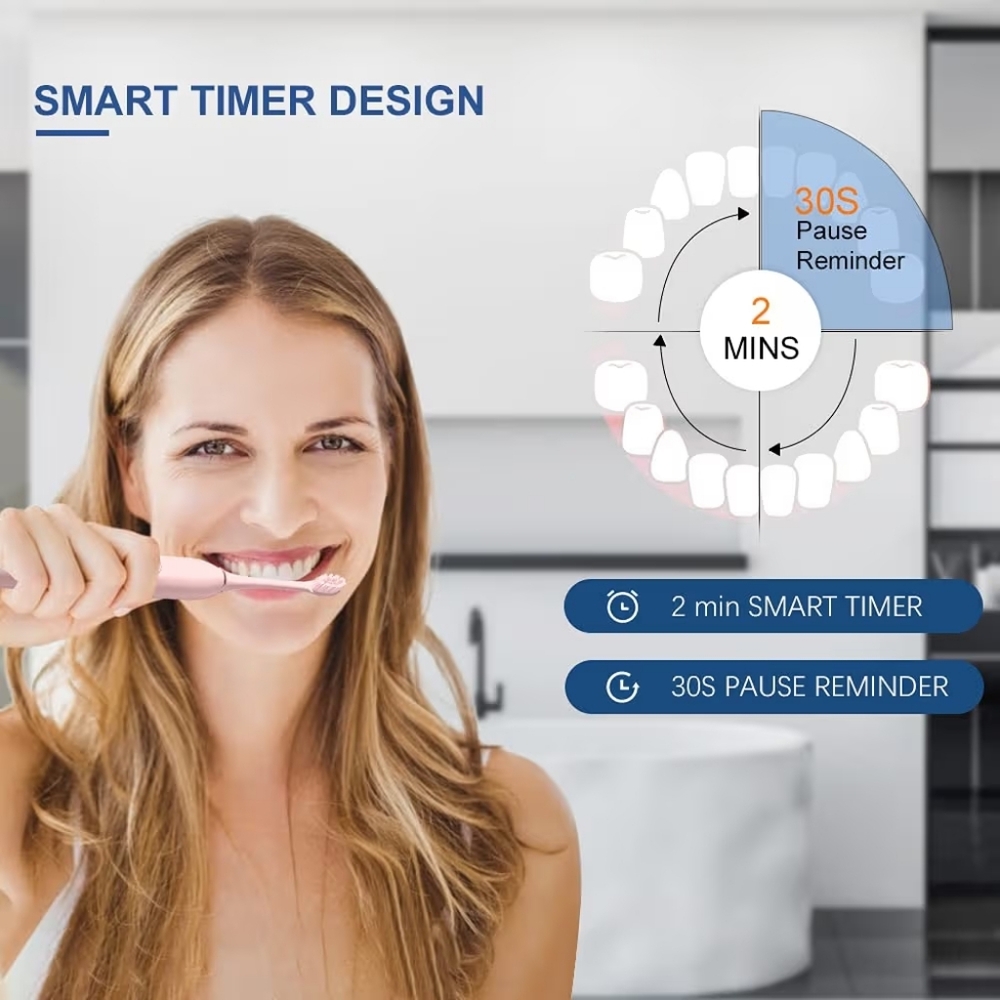 (1) X-2 Sonic Electric Toothbrush Black Rechargeable 4 Brush Heads New - Picture 3 of 11
